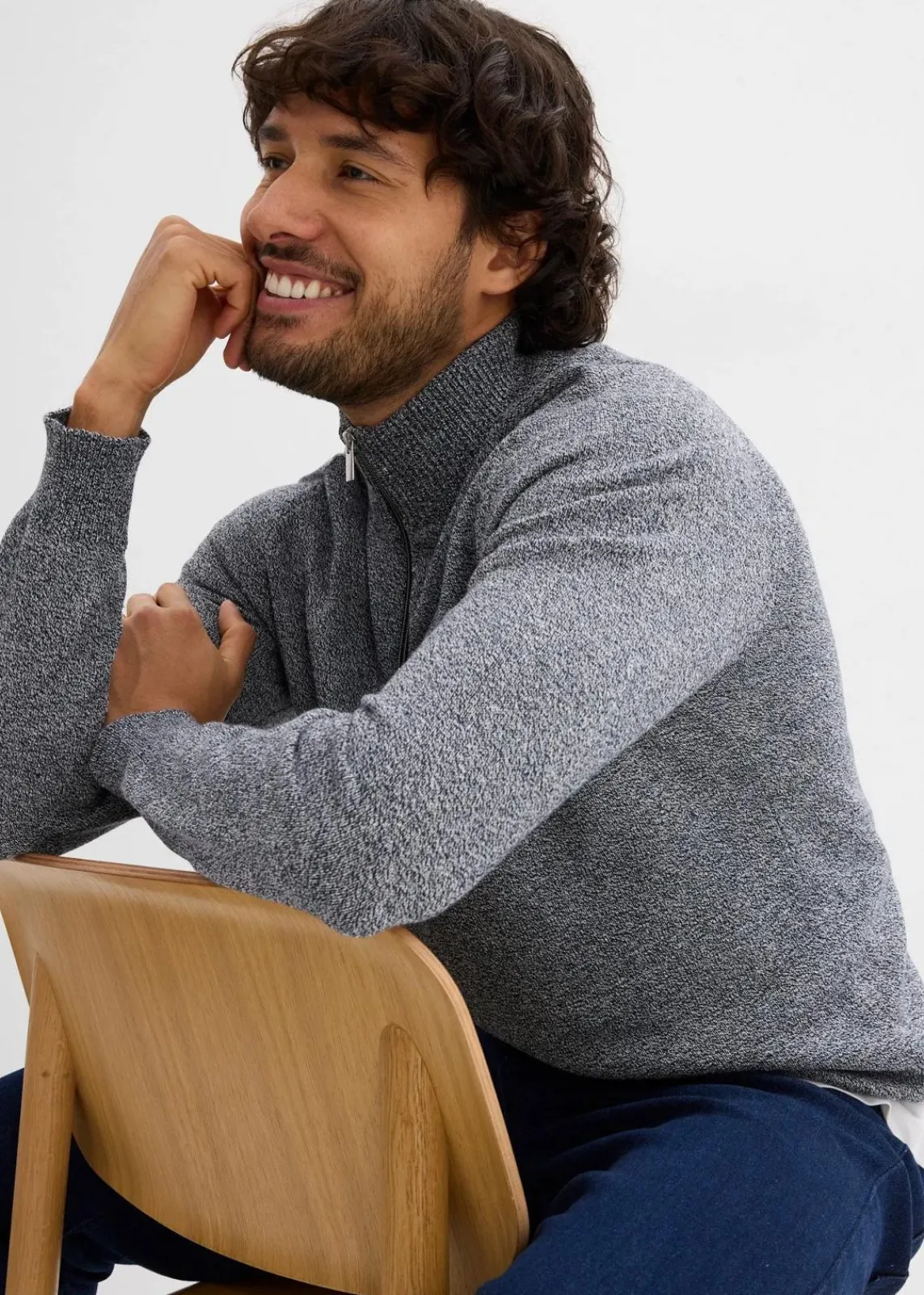 Troyer Pullover mit recycelter Baumwolle|bonprix New