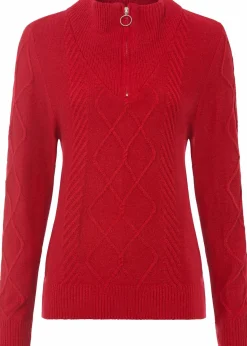 Troyer Pullover mit Zopfmuster|bonprix Online