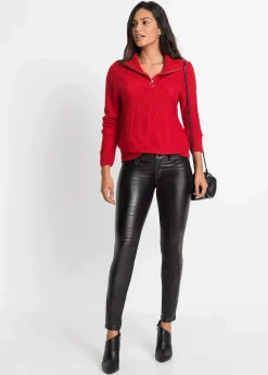 Troyer Pullover mit Zopfmuster|bonprix Online