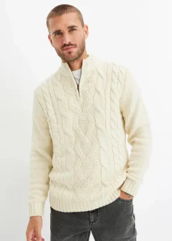 Troyer Pullover mit Zopfmuster|bonprix Sale