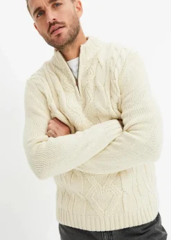 Troyer Pullover mit Zopfmuster|bonprix Sale