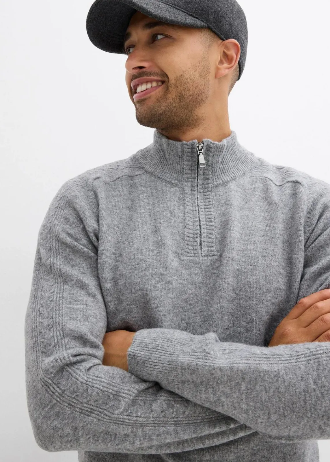 Troyer-Feinstrickpullover mit Wollanteil|bonprix Online