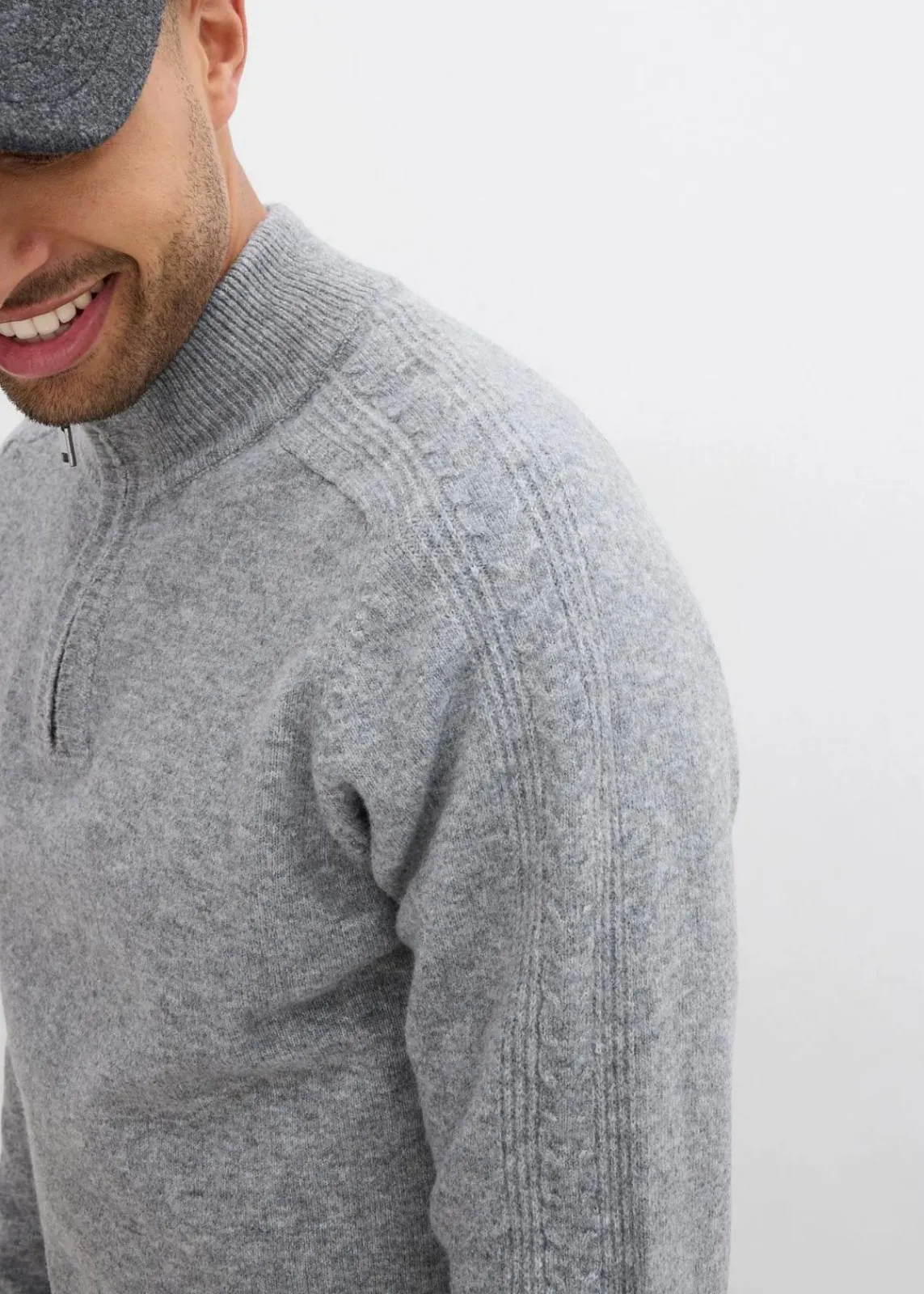 Troyer-Feinstrickpullover mit Wollanteil|bonprix Online