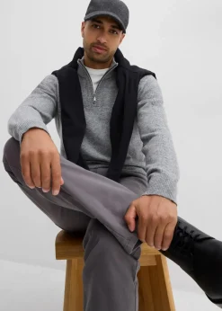 Troyer-Feinstrickpullover mit Wollanteil|bonprix Online