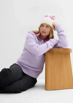 bonprix Bekleidung·Jeans|Pullover & Strickjacken|Troyer-Pullover zartflieder/dunkelfuchsia