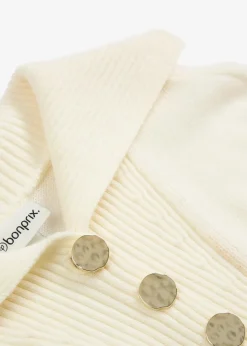 bonprix Pullover & Strickjacken|Bekleidung·Jeans|Troyer-Pullover aus Merinowolle wollweiß