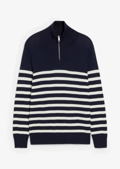 Troyer-Pullover aus weichem Baumwollmix|bonprix Discount