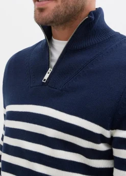 Troyer-Pullover aus weichem Baumwollmix|bonprix Discount