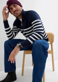 Troyer-Pullover aus weichem Baumwollmix|bonprix Discount