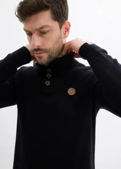 Troyer-Pullover aus weichem Baumwollmix|bonprix Discount