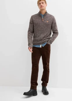 Troyer-Pullover mit reiner Baumwolle|bonprix