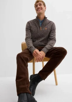 Troyer-Pullover mit reiner Baumwolle|bonprix