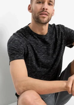 bonprix Shirts & Polos|Sportbekleidung|T-Shirt schwarz meliert