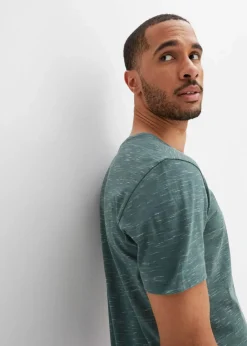 bonprix Große Größen|Basics|T-Shirt grün meliert