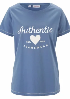 bonprix Shirts & Tops|T-Shirt jeansblau bedruckt