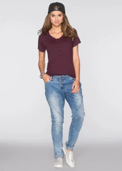 bonprix Shirts & Tops|Nachhaltigere Materialien|T-Shirt aus Baumwoll-Viskose-Mix bordeaux