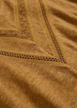 T-Shirt aus reinem Leinen mit Spitze|bonprix Online