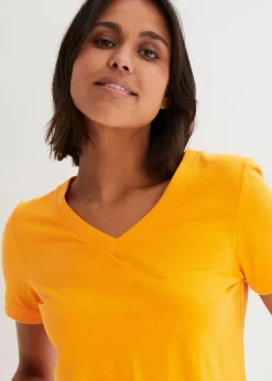 bonprix Shirts & Tops|Basics|T-Shirt aus reiner Baumwolle kürbisorange