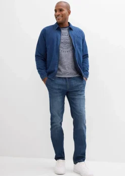 bonprix Große Größen|Shirts & Polos|T-Shirt aus reiner Baumwolle (2er Pack) dunkelblau/weiß meliert + dunkelblau