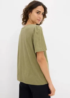 bonprix Shirts & Tops|Nachhaltigere Materialien|T-Shirt aus reiner Baumwolle oliv