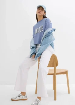 bonprix Shirts & Tops|T-Shirt aus reiner Baumwolle blau/weiß bedruckt