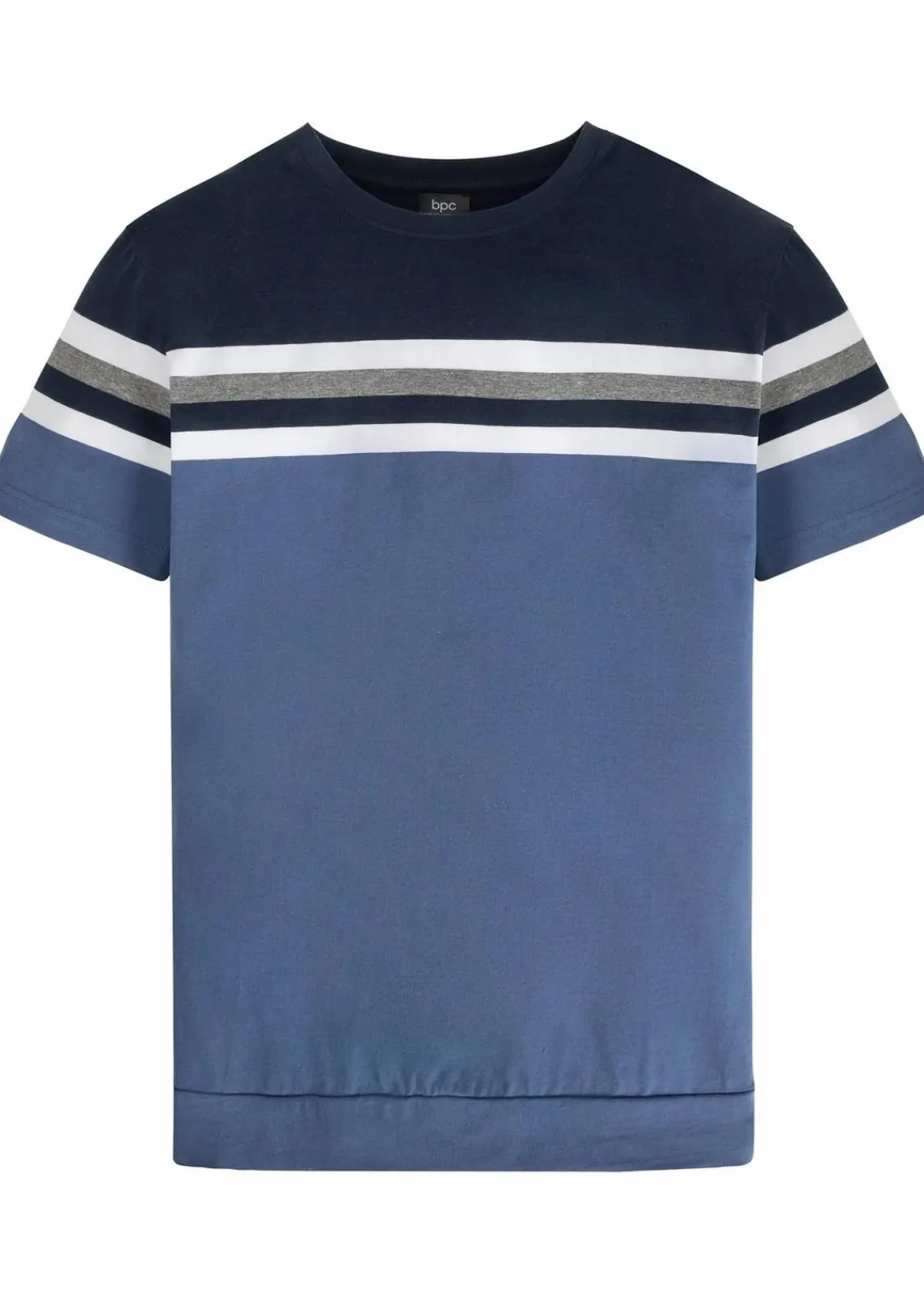 bonprix Große Größen|Shirts & Polos|T-Shirt aus reiner Baumwolle hellindigo gestreift