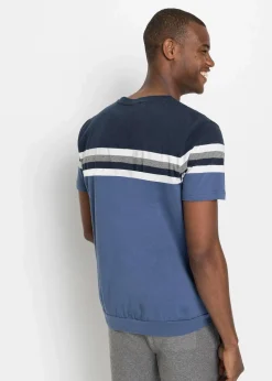 bonprix Große Größen|Shirts & Polos|T-Shirt aus reiner Baumwolle hellindigo gestreift
