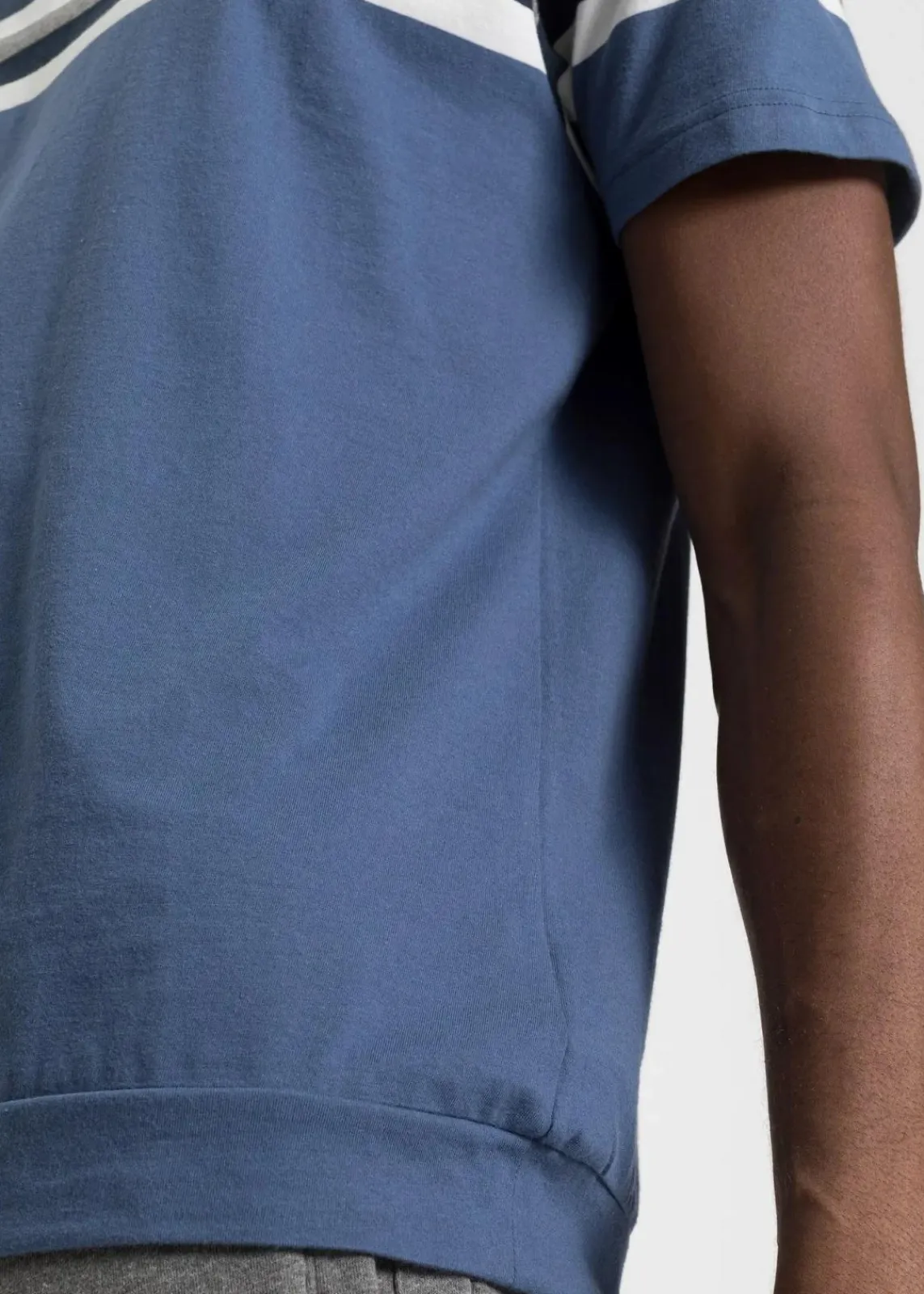 bonprix Große Größen|Shirts & Polos|T-Shirt aus reiner Baumwolle hellindigo gestreift