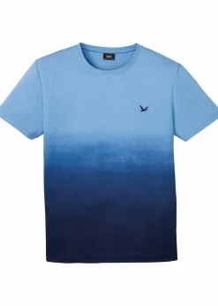 bonprix Große Größen|Shirts & Polos|T-Shirt aus reiner Baumwolle kristallblau/dunkelblau