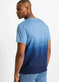 bonprix Große Größen|Shirts & Polos|T-Shirt aus reiner Baumwolle kristallblau/dunkelblau