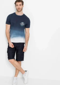 bonprix Große Größen|Shirts & Polos|T-Shirt aus reiner Baumwolle dunkelblau bedruckt