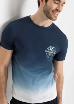 bonprix Große Größen|Shirts & Polos|T-Shirt aus reiner Baumwolle dunkelblau bedruckt
