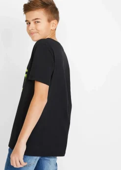 bonprix Jungen 9-16 Jahre·Shirts|T-Shirt aus reiner Baumwolle schwarz bedruckt