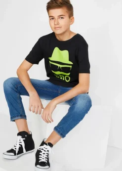 bonprix Jungen 9-16 Jahre·Shirts|T-Shirt aus reiner Baumwolle schwarz bedruckt