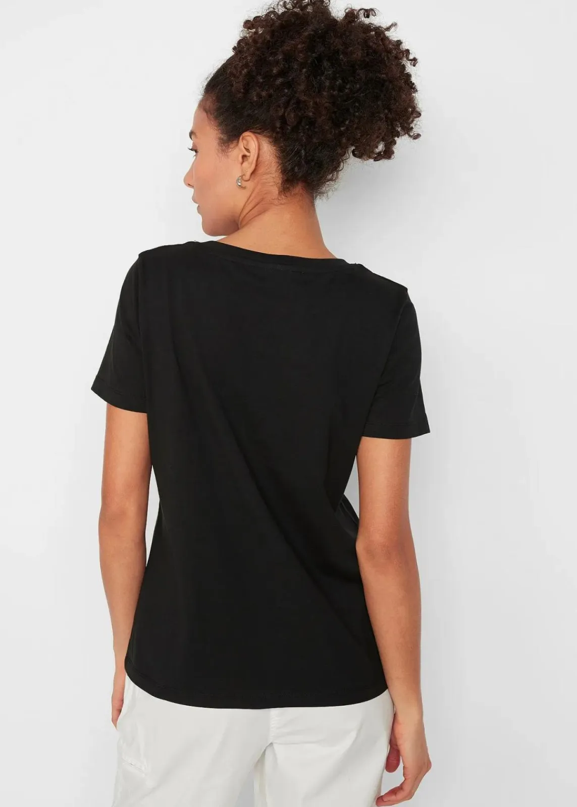 bonprix Bekleidung·Röcke|Basics|T-Shirt aus reiner Baumwolle (2er Pack) schwarz + schwarz