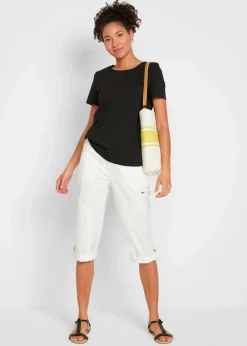 bonprix Bekleidung·Röcke|Basics|T-Shirt aus reiner Baumwolle (2er Pack) schwarz + schwarz