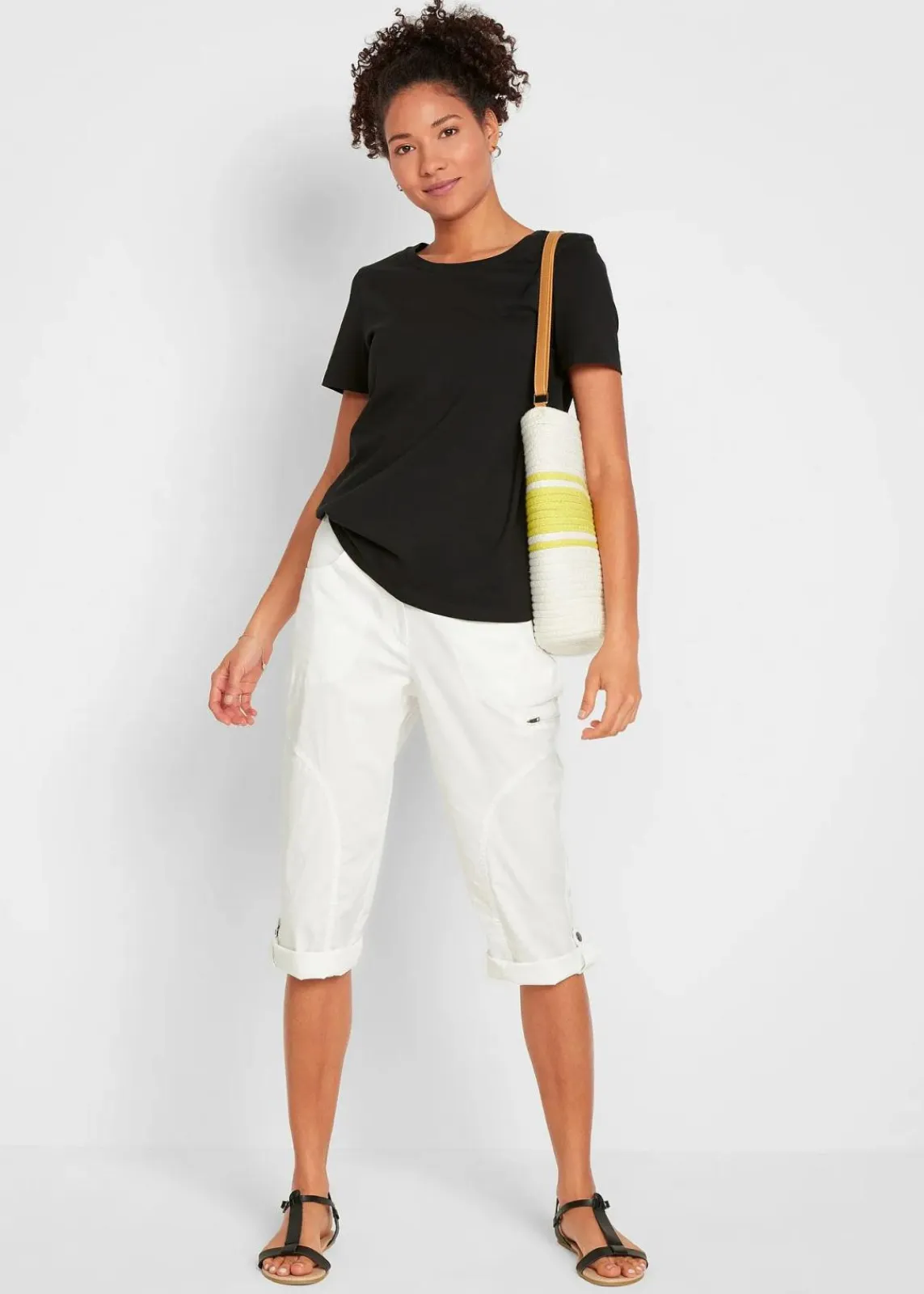 bonprix Bekleidung·Röcke|Basics|T-Shirt aus reiner Baumwolle (2er Pack) schwarz + schwarz