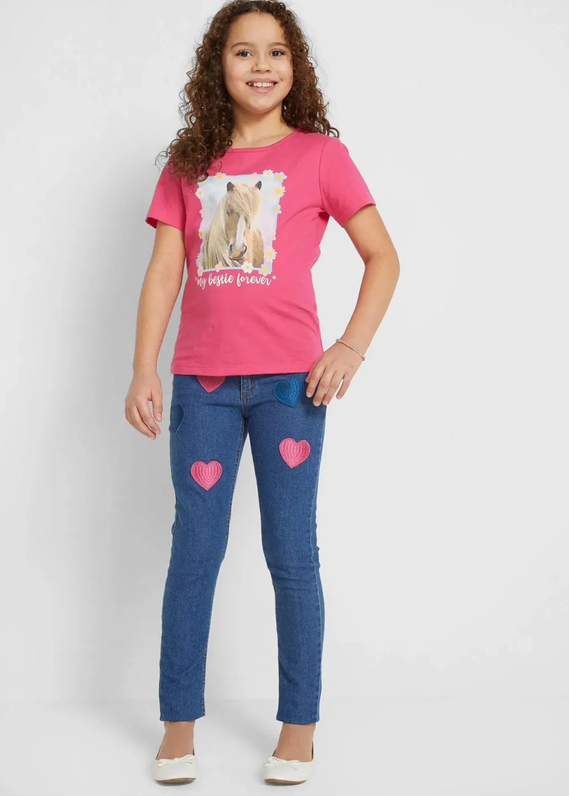 bonprix Mädchen 2-8 Jahre·Nachhaltigere Materialien|Mädchen 9-16 Jahre·Nachhaltigere Materialien|T-Shirt aus reiner Bio-Baumwolle (2er Pack) hellmint + dunkelpink