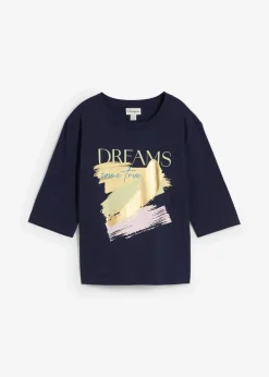 bonprix Nachhaltigere Materialien|Shirts & Tops|T-Shirt aus reiner Bio-Baumwolle dunkelblau graphisch bedruckt