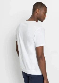 bonprix Große Größen|Strandmode|T-Shirt aus reiner Bio-Baumwolle weiß bedruckt