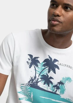 bonprix Große Größen|Strandmode|T-Shirt aus reiner Bio-Baumwolle weiß bedruckt