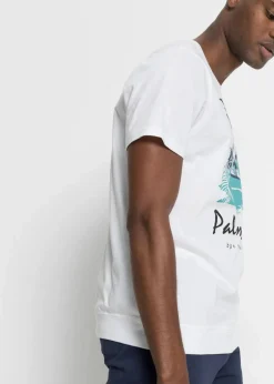 bonprix Große Größen|Strandmode|T-Shirt aus reiner Bio-Baumwolle weiß bedruckt