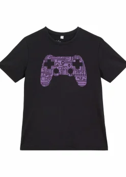 bonprix Jungen 9-16 Jahre·Shirts|Jungen 2-8 Jahre·Nachhaltigere Materialien|T-Shirt aus reiner Bio-Baumwolle schwarz bedruckt