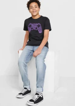 bonprix Jungen 9-16 Jahre·Shirts|Jungen 2-8 Jahre·Nachhaltigere Materialien|T-Shirt aus reiner Bio-Baumwolle schwarz bedruckt