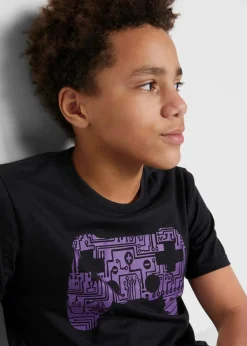 bonprix Jungen 9-16 Jahre·Shirts|Jungen 2-8 Jahre·Nachhaltigere Materialien|T-Shirt aus reiner Bio-Baumwolle schwarz bedruckt