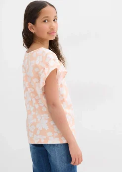 bonprix Mädchen 9-16 Jahre·Shirts & Blusen|Mädchen 2-8 Jahre·Nachhaltigere Materialien|T-Shirt aus reiner Bio-Baumwolle melba/weiß floral