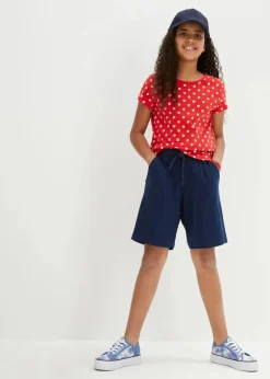 bonprix Mädchen 2-8 Jahre·Nachhaltigere Materialien|Mädchen 9-16 Jahre·Nachhaltigere Materialien|T-Shirt aus reiner Bio-Baumwolle (2er Pack) erdbeere+weiß geblümt