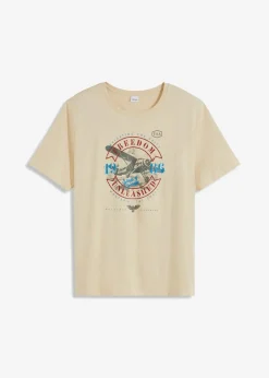 bonprix Shirts & Polos|Große Größen|T-Shirt aus reiner Bio-Baumwolle beige bedruckt