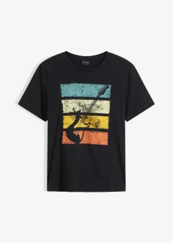 bonprix Große Größen|Shirts & Polos|T-Shirt aus reiner Bio-Baumwolle schwarz bedruckt