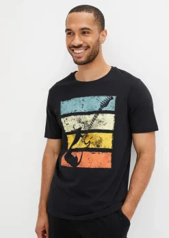 bonprix Große Größen|Shirts & Polos|T-Shirt aus reiner Bio-Baumwolle schwarz bedruckt